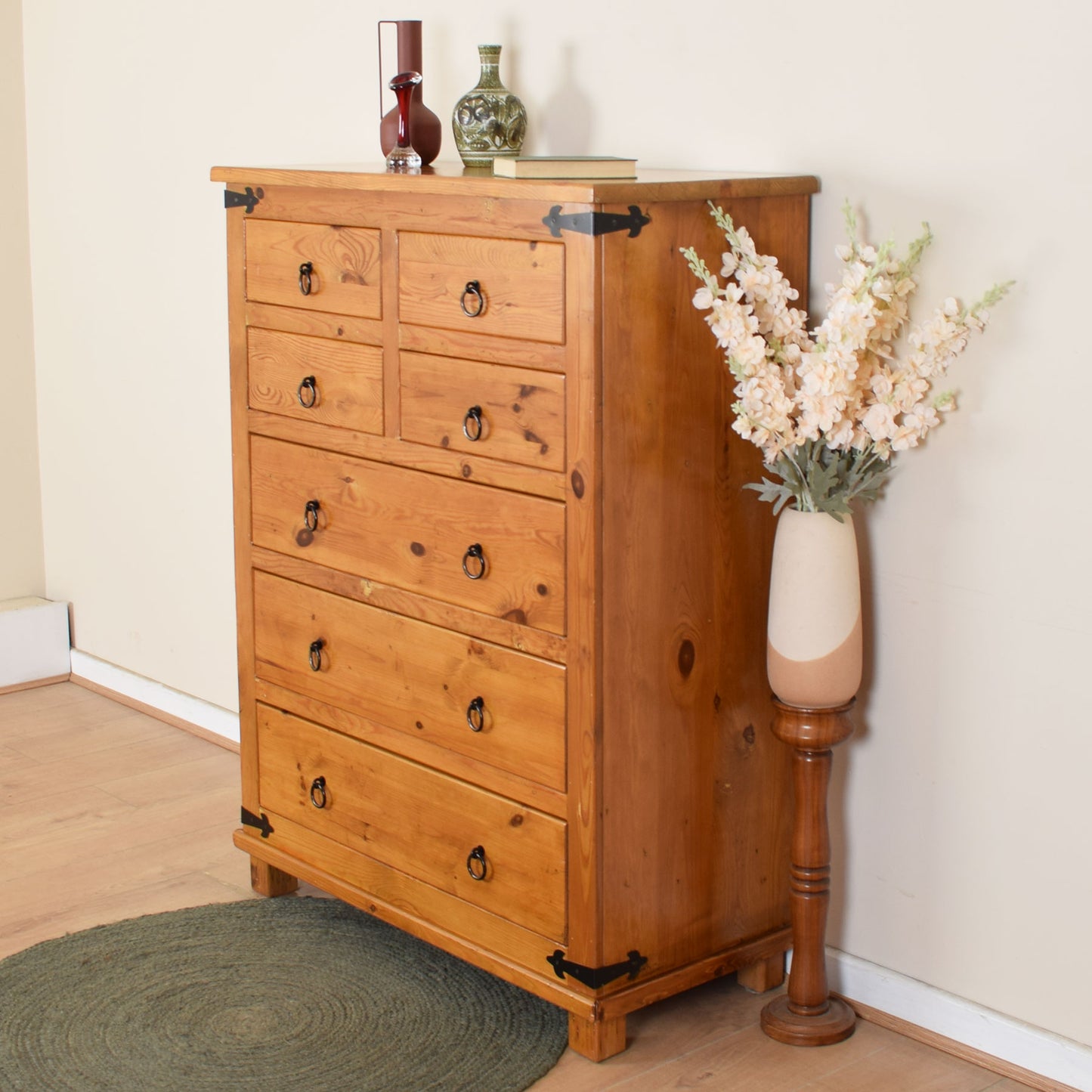 Large Pine Chest Of Drawers.