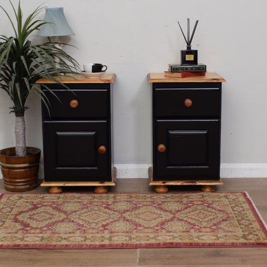 Pair of Painted Pine Bedsides