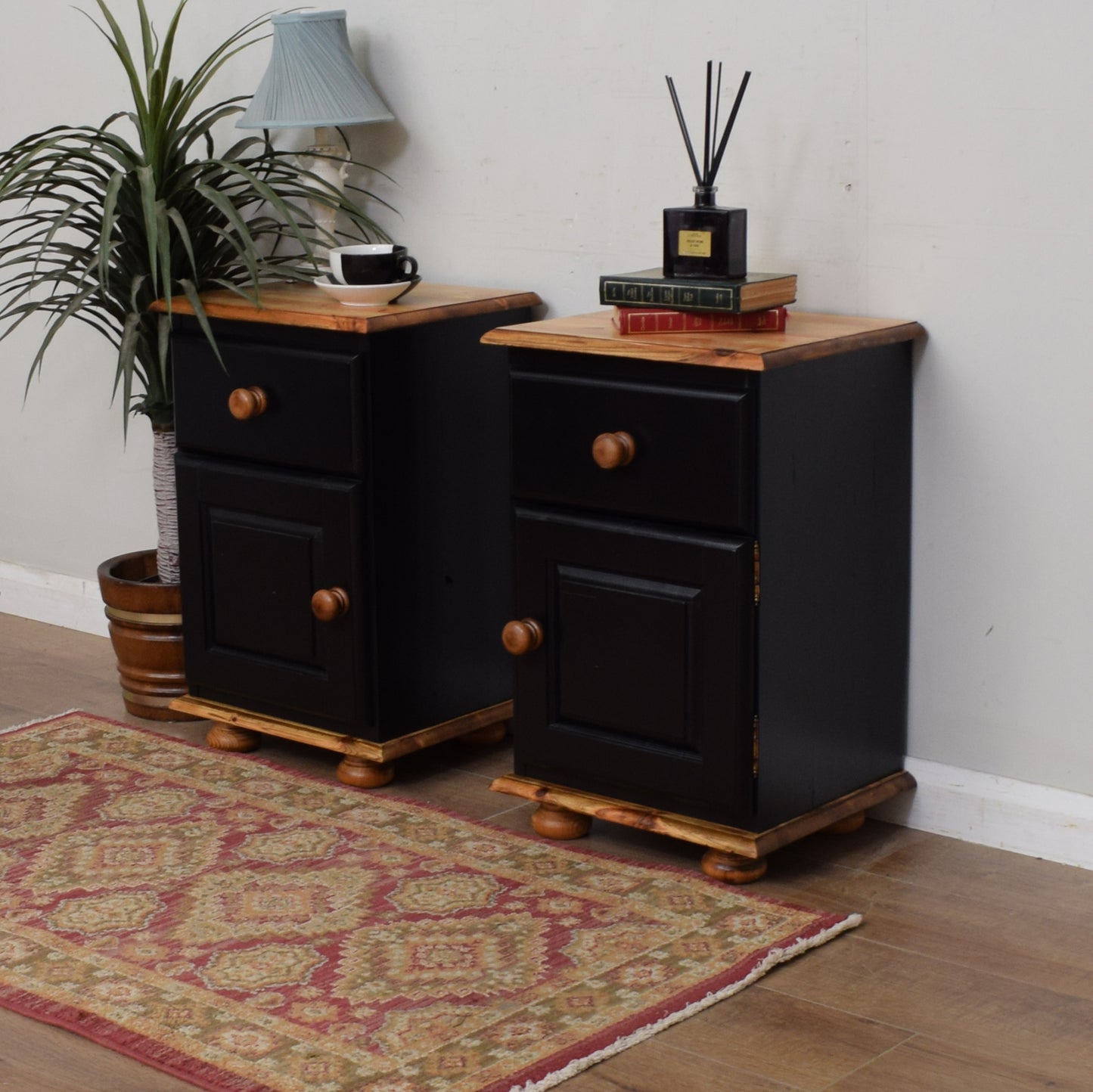 Pair of Painted Pine Bedsides