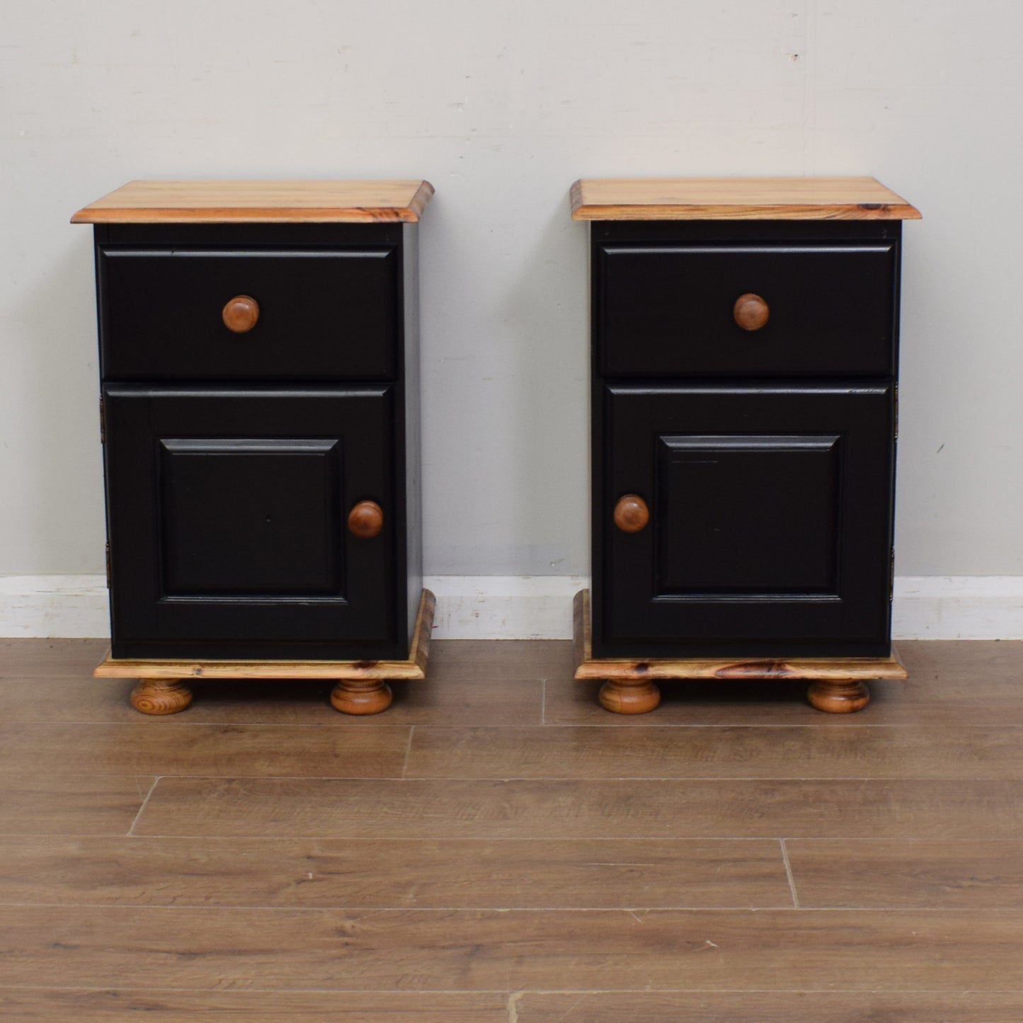 Pair of Painted Pine Bedsides