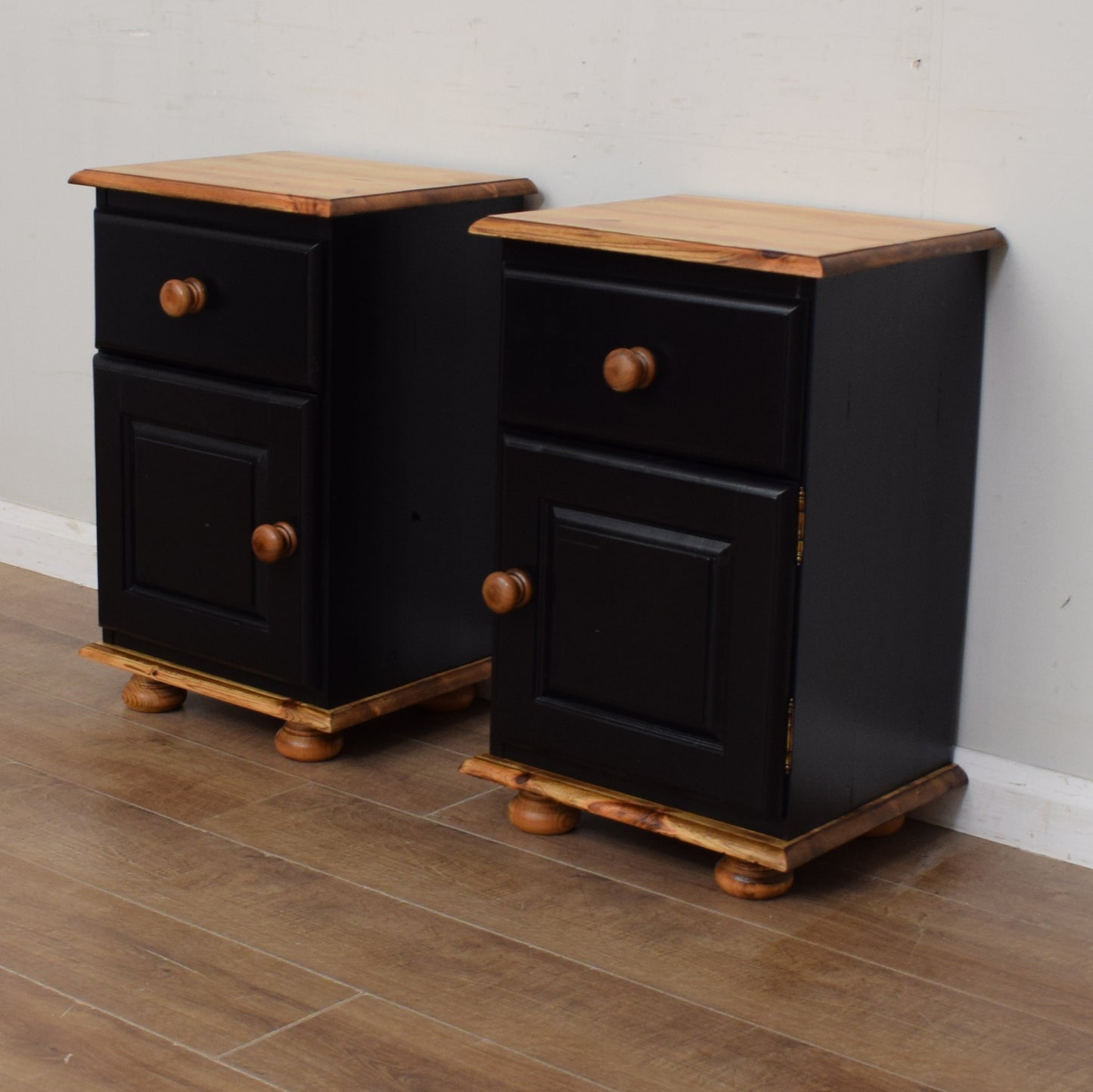 Pair of Painted Pine Bedsides