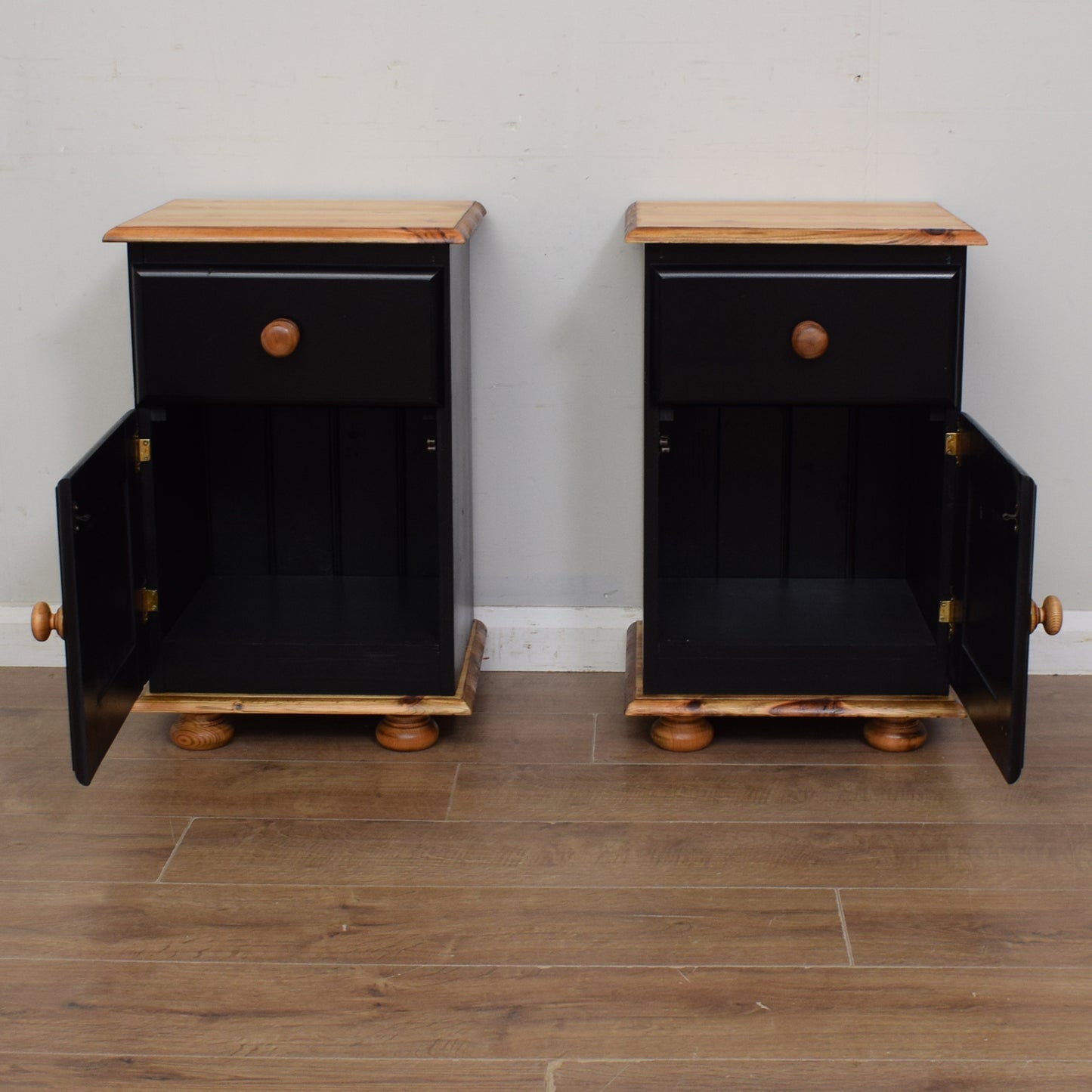 Pair of Painted Pine Bedsides