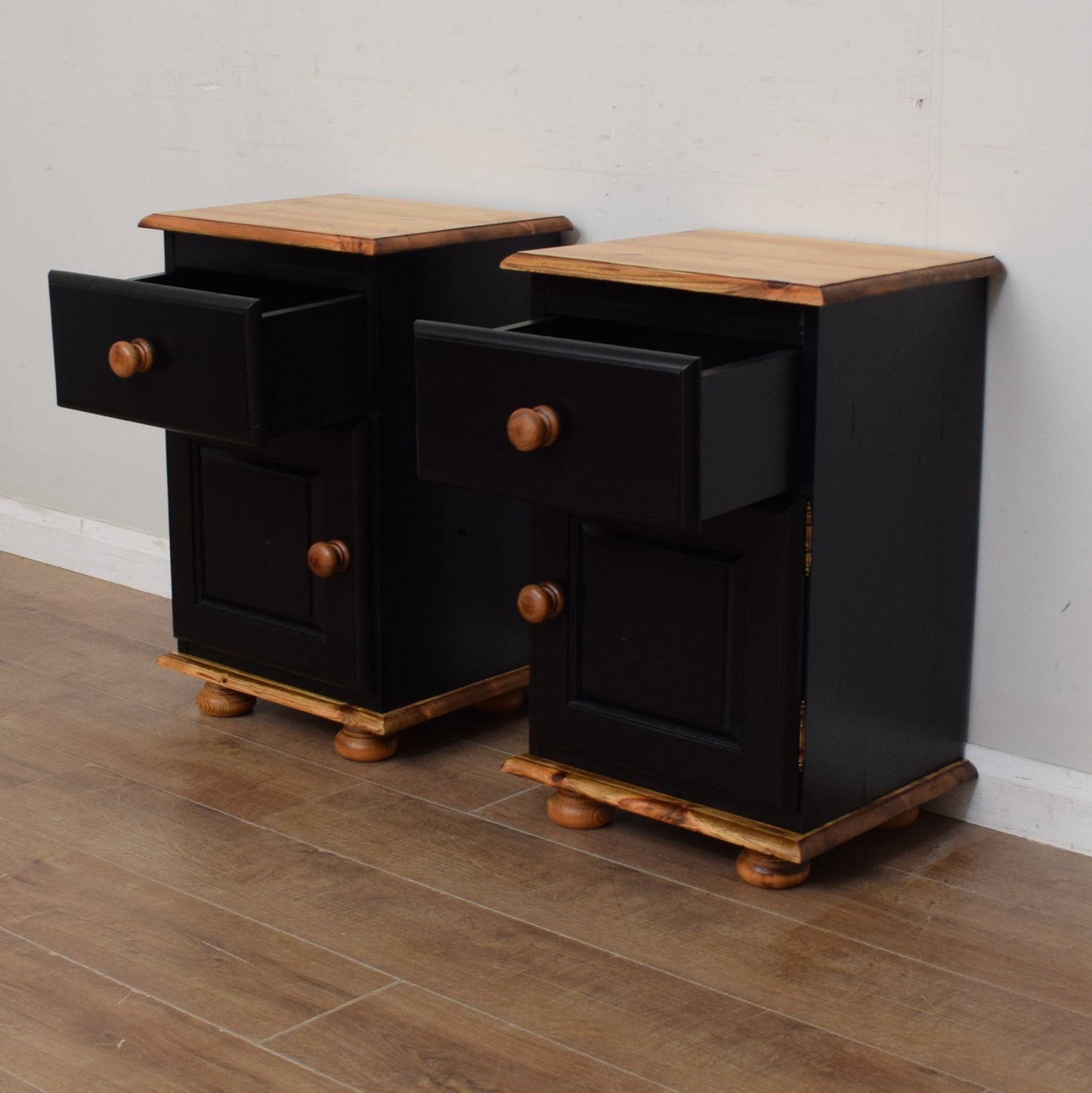 Pair of Painted Pine Bedsides