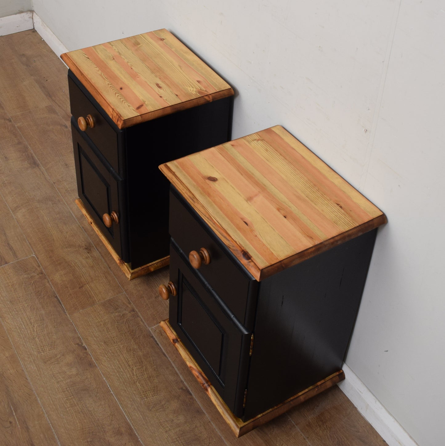 Pair of Painted Pine Bedsides