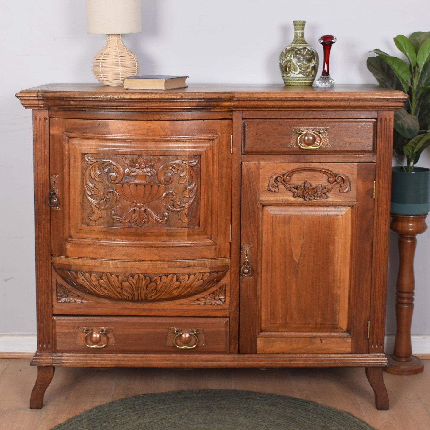 Vintage Ornate Mahogany Sideboard