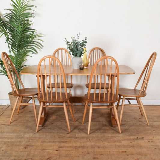 Ercol Table and Six Chairs