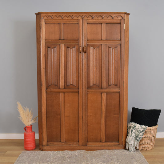 Restored Oak Double Wardrobe