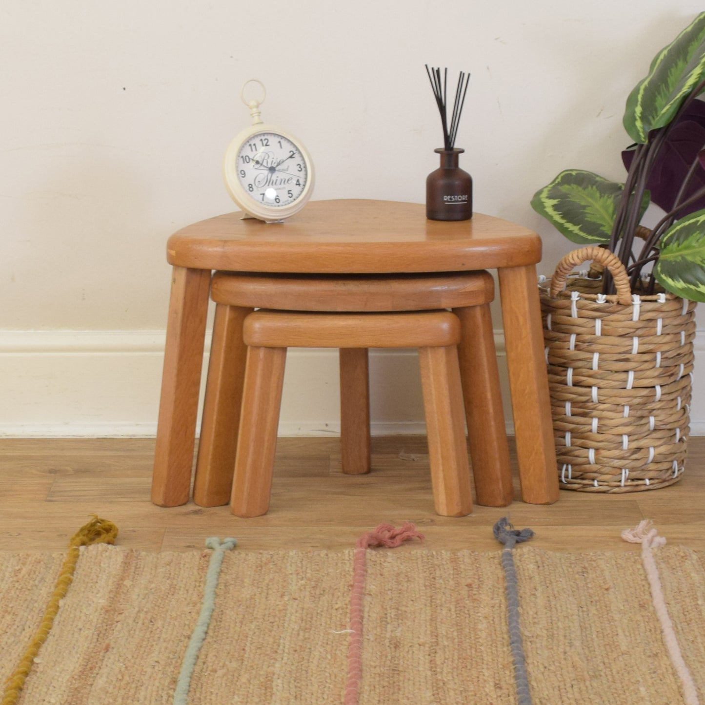 Restored Dutch Oak Nest of Tables