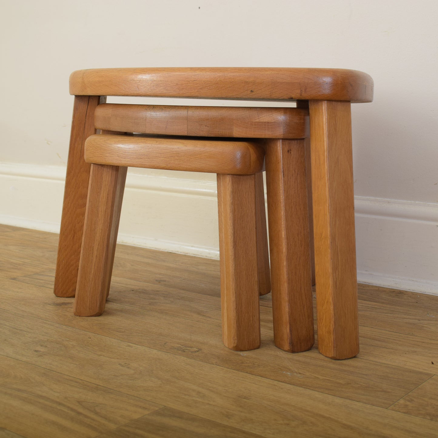 Restored Dutch Oak Nest of Tables