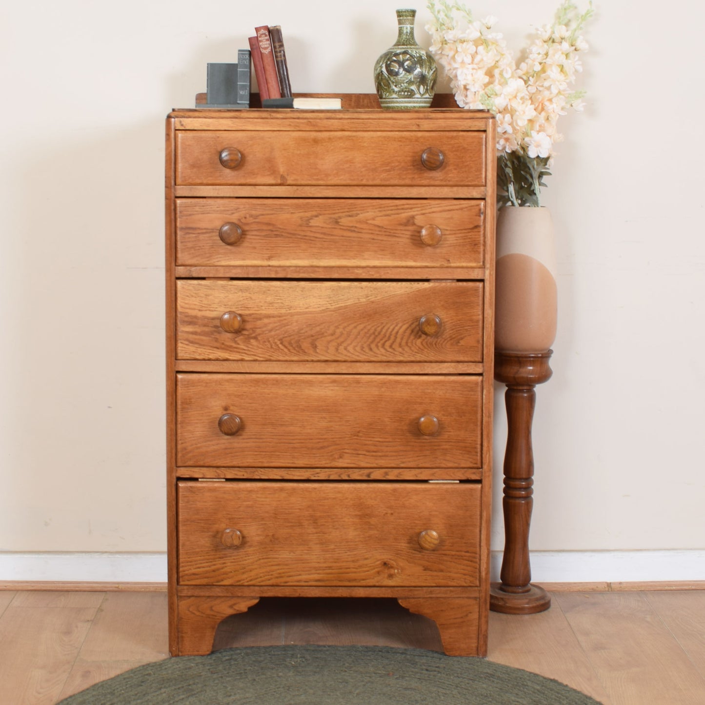 Oak Tall Chest Of Drawers