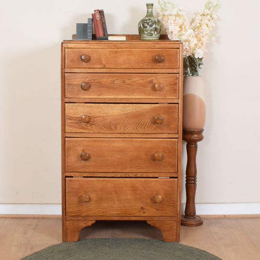 Oak Tall Chest Of Drawers