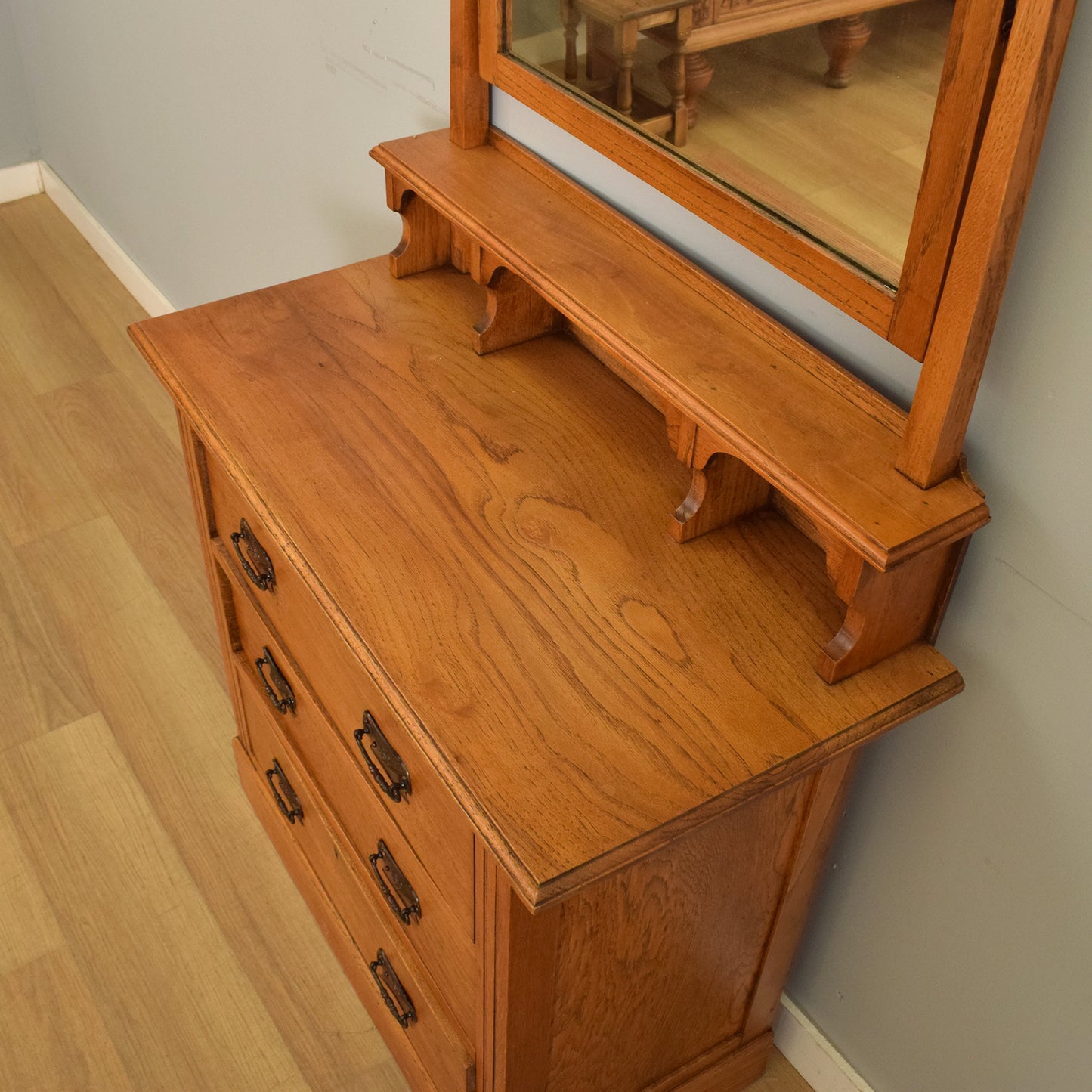Edwardian Oak Vanity Chest