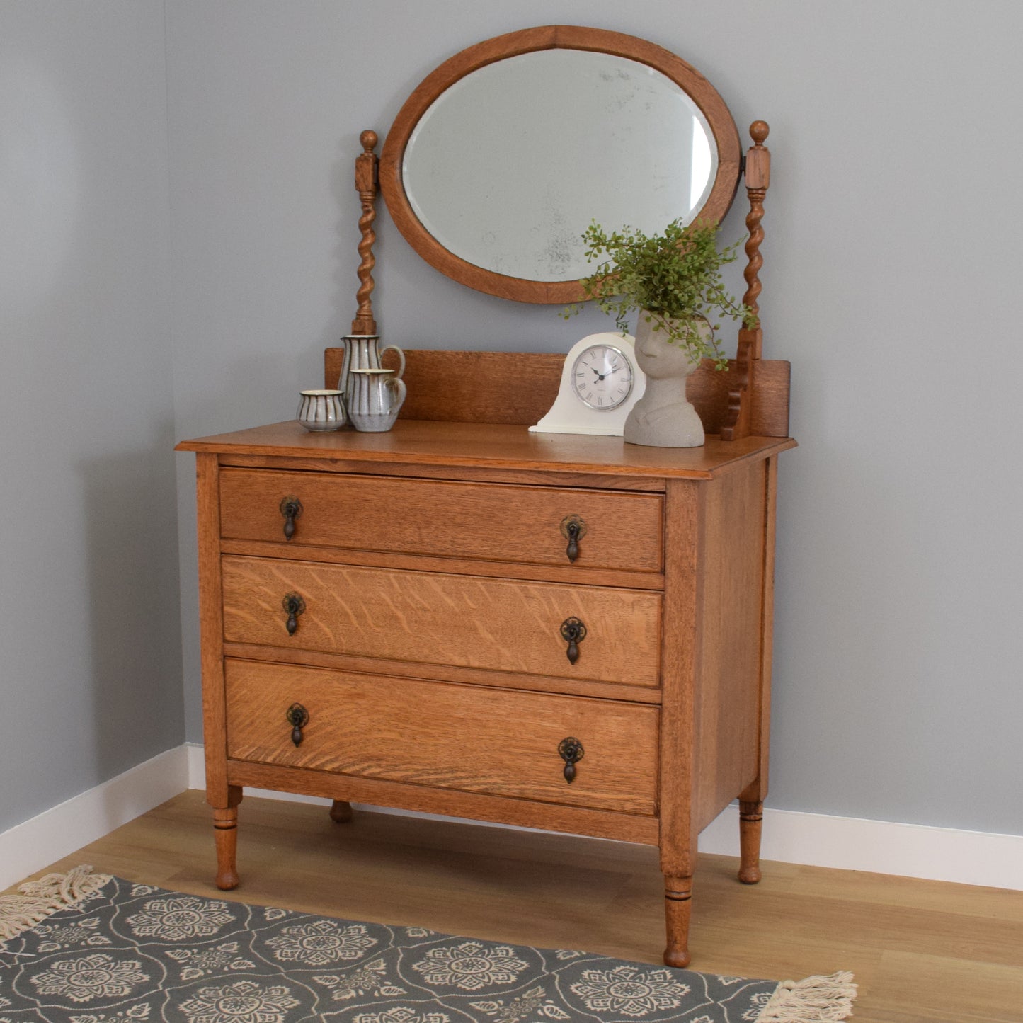 Restored Oak Dressing Table