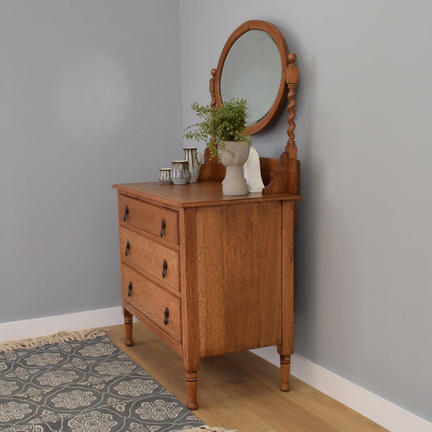 Restored Oak Dressing Table