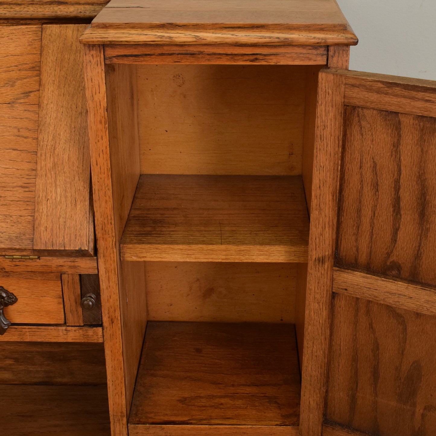 Oak Side-By-Side Bureau Bookcase