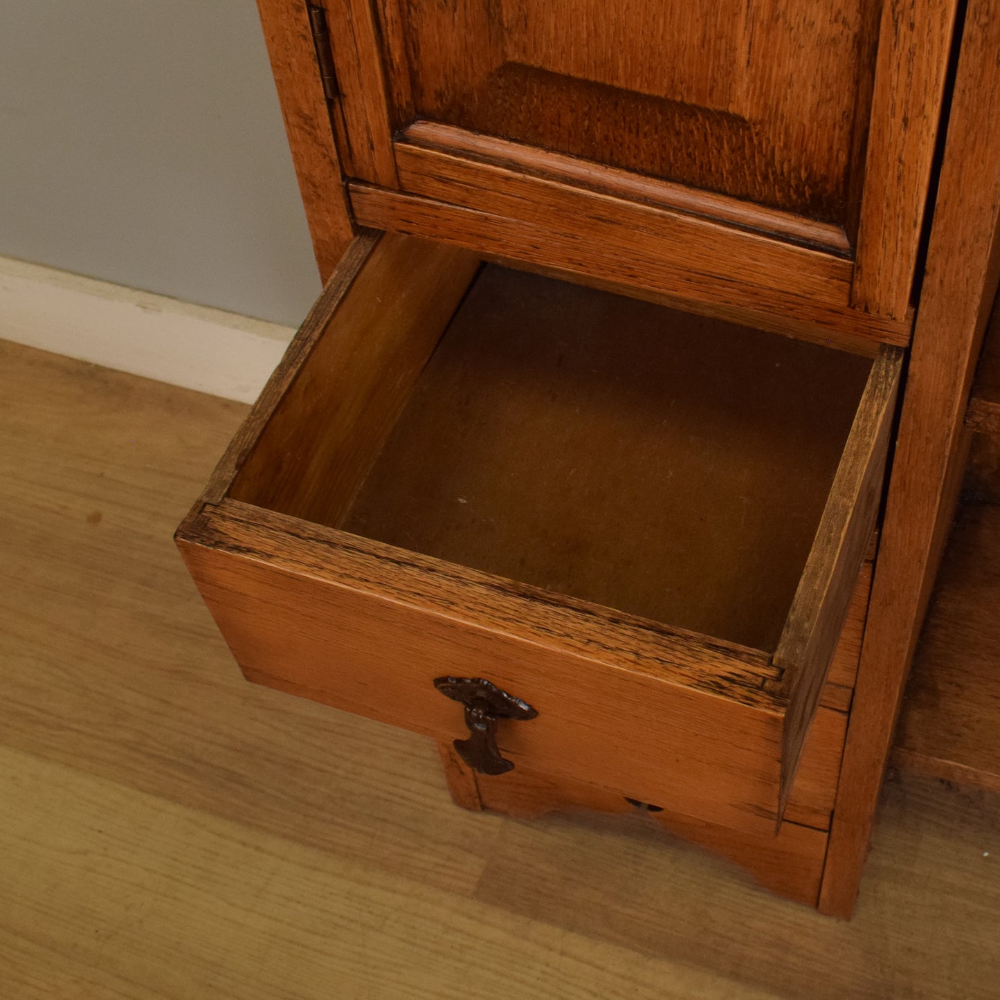 Oak Side-By-Side Bureau Bookcase
