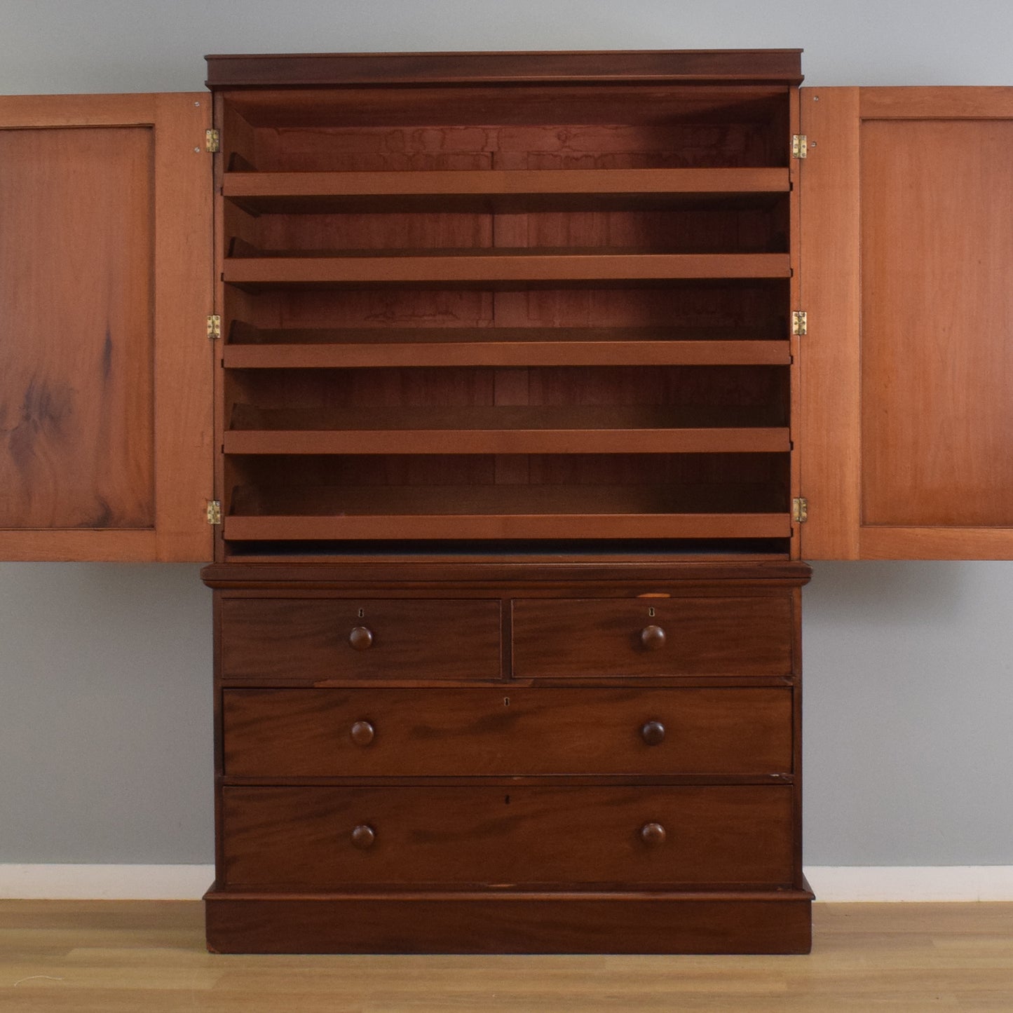 Large Mahogany Linen Press