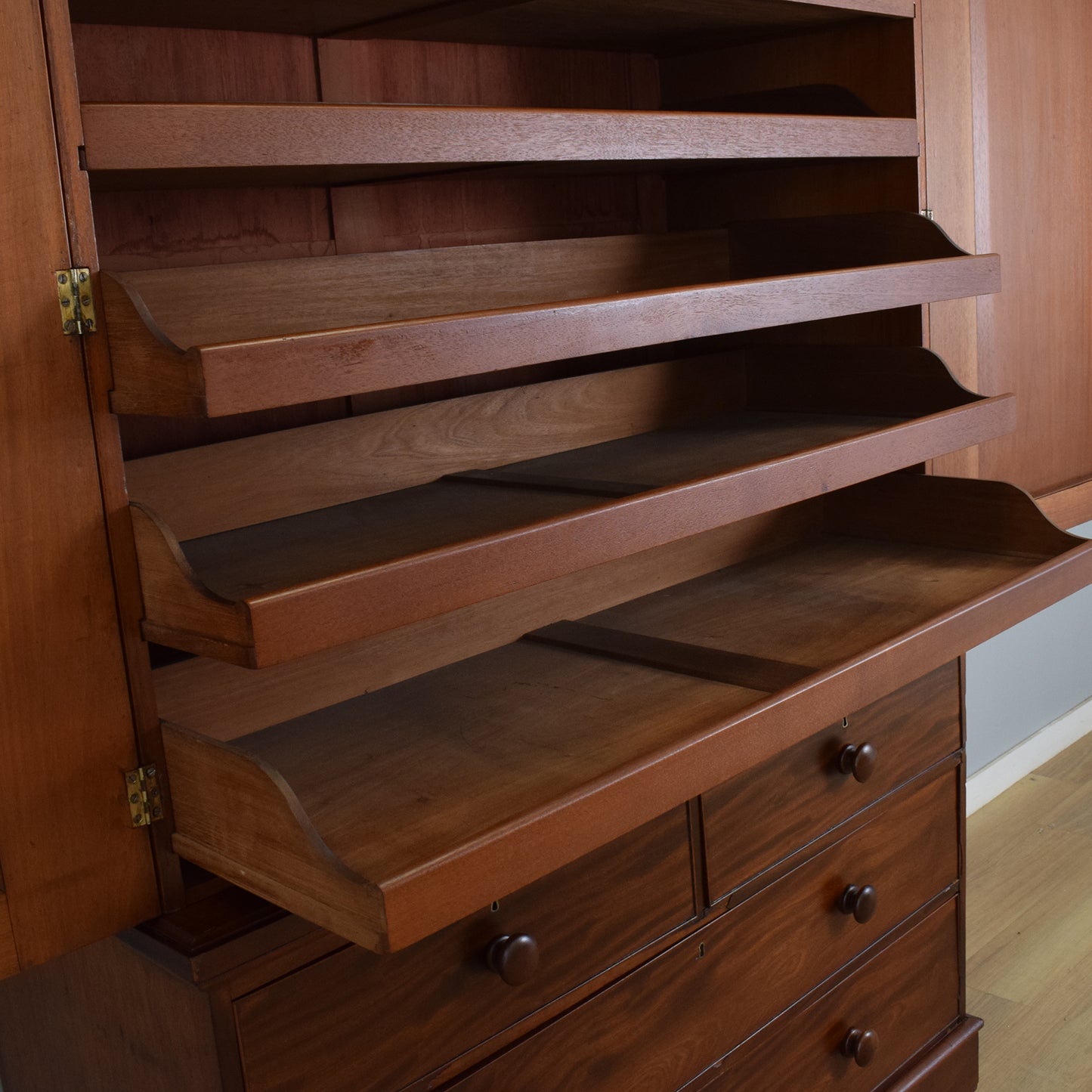 Large Mahogany Linen Press
