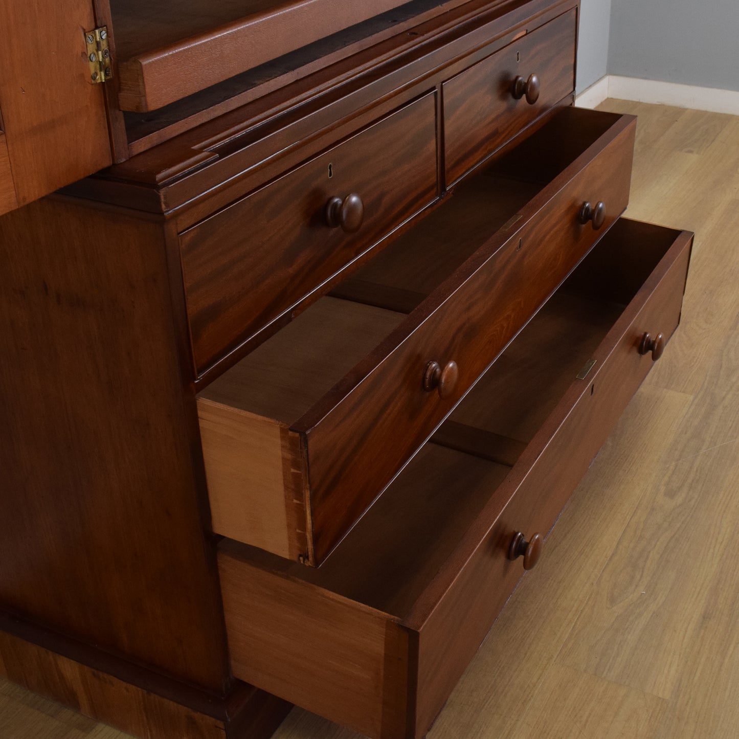 Large Mahogany Linen Press