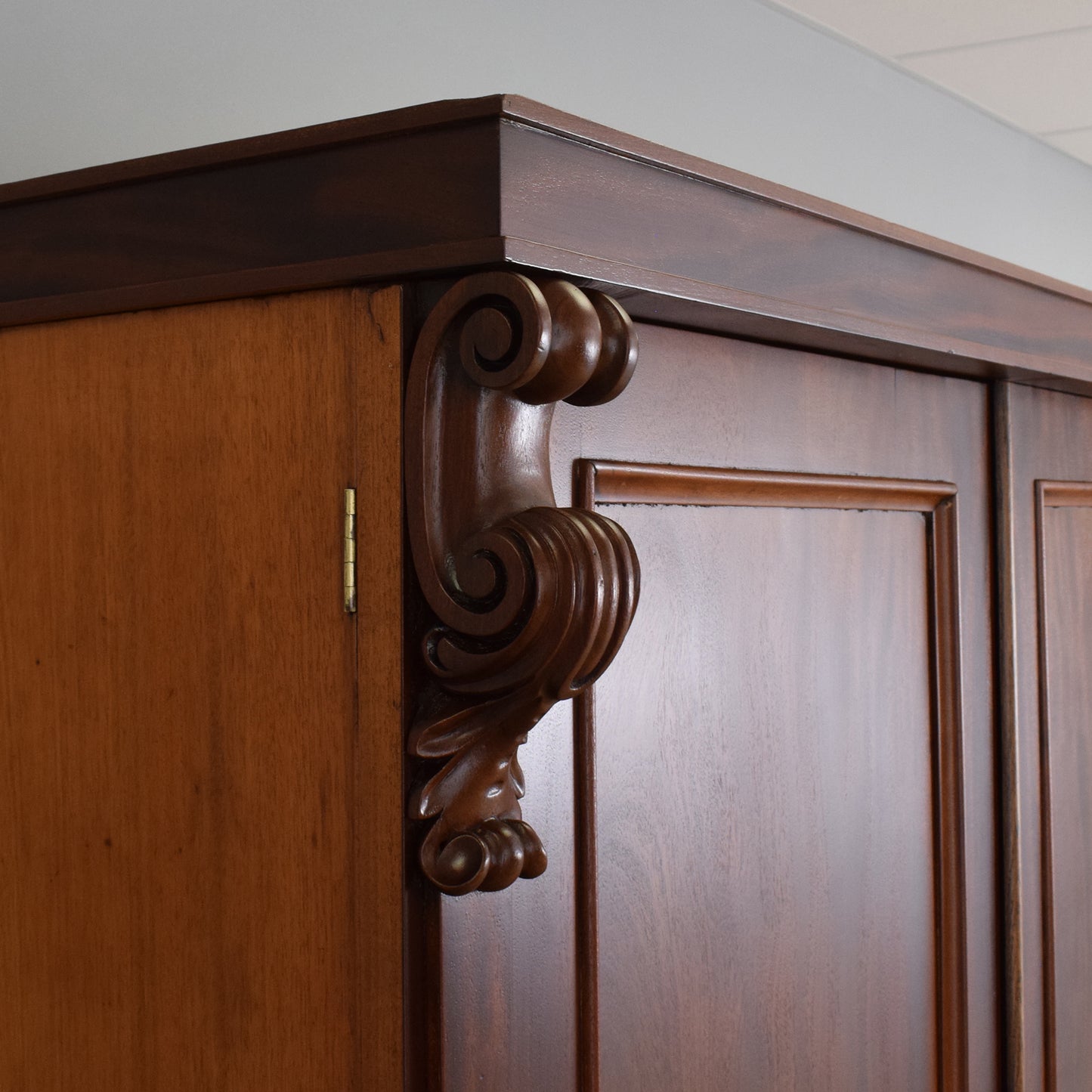 Large Mahogany Linen Press