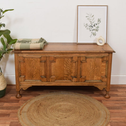 Carved Oak Blanket Box