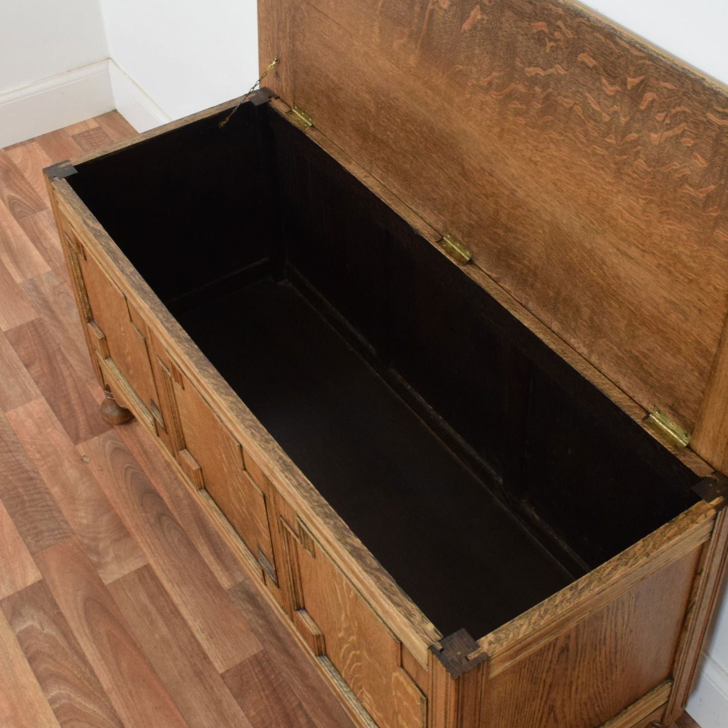 Carved Oak Blanket Box