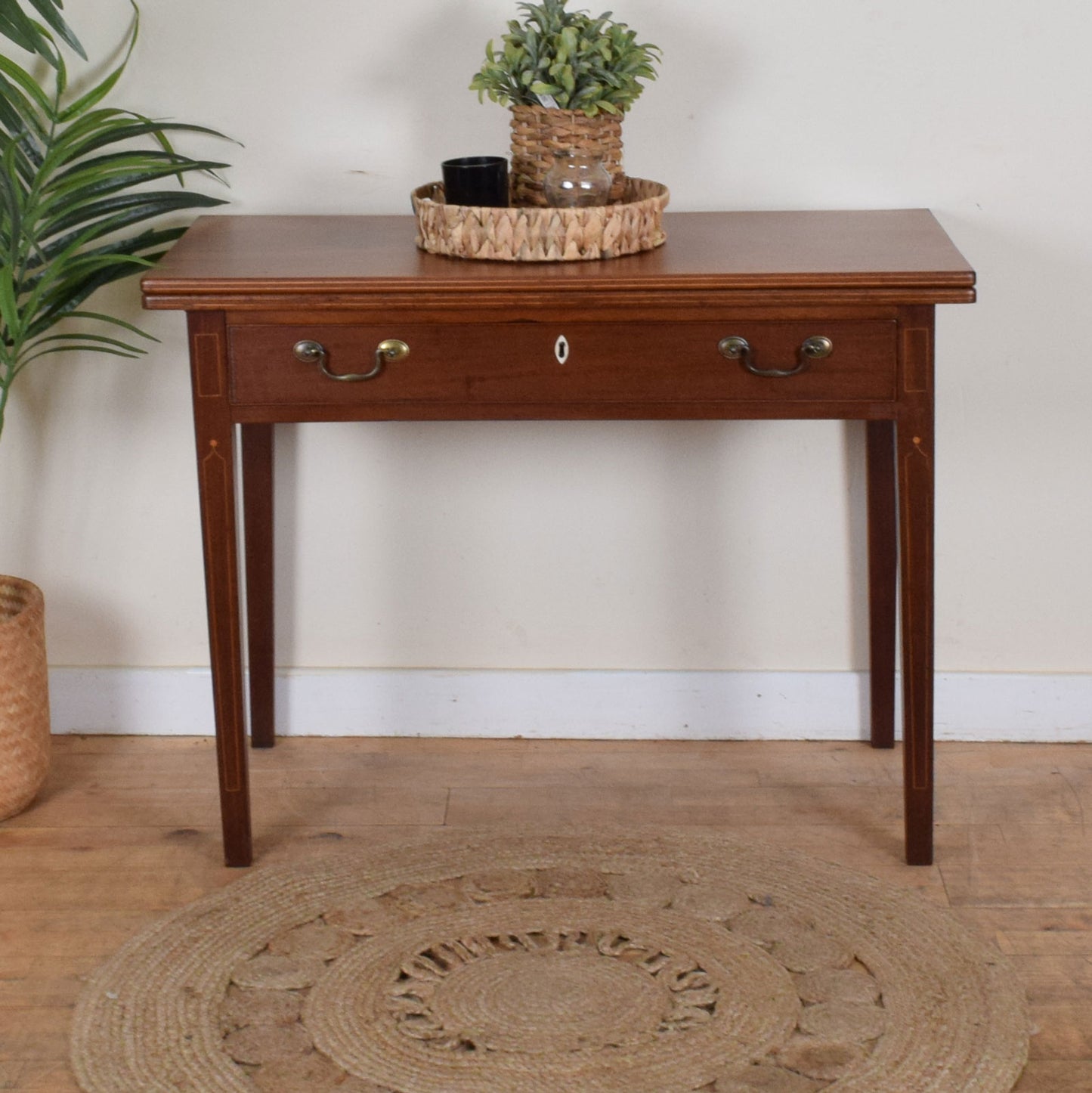 Inlaid Folding Console Table