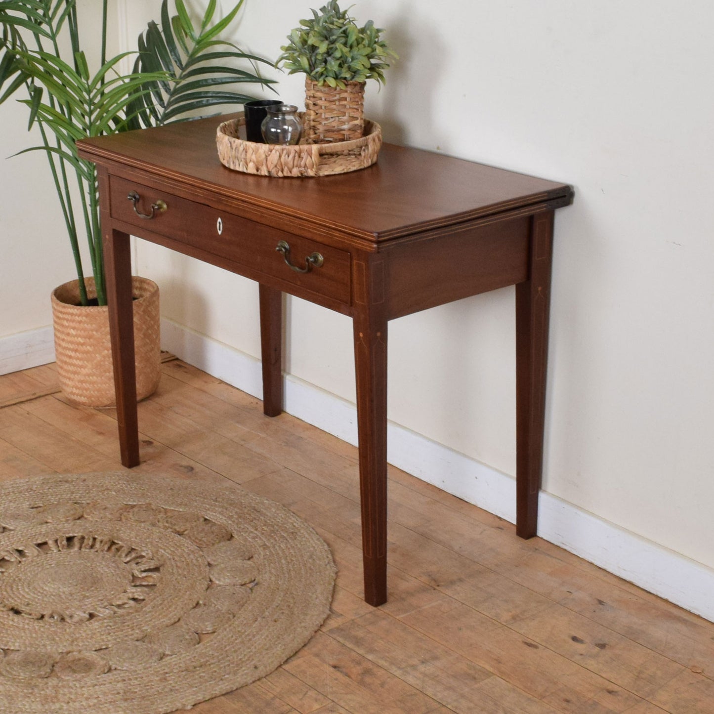 Inlaid Folding Console Table