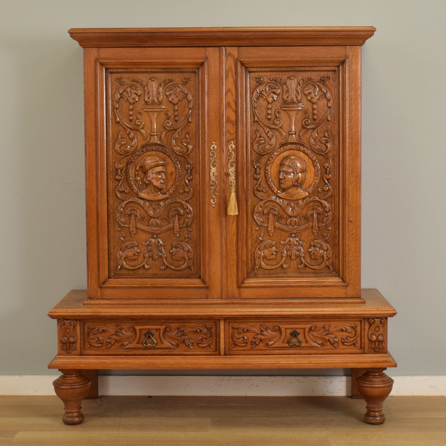 Carved Oak Cabinet