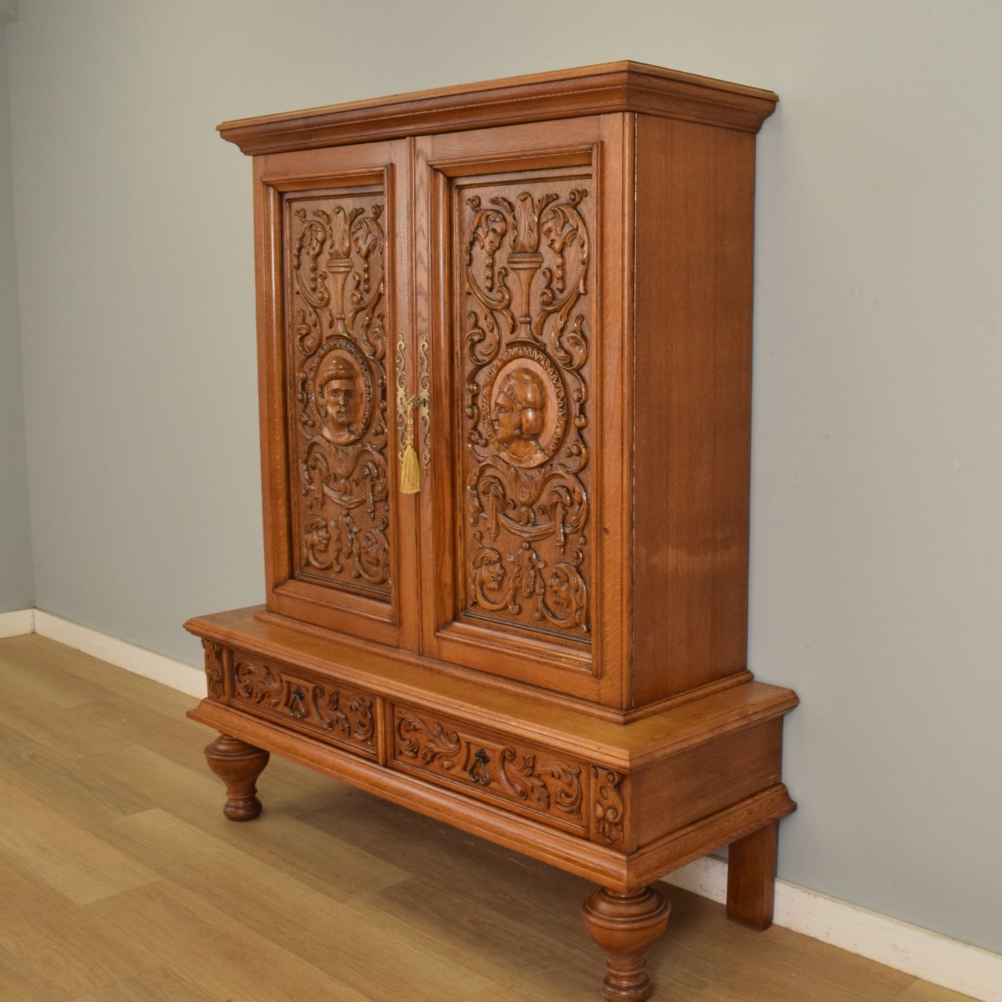 Carved Oak Cabinet
