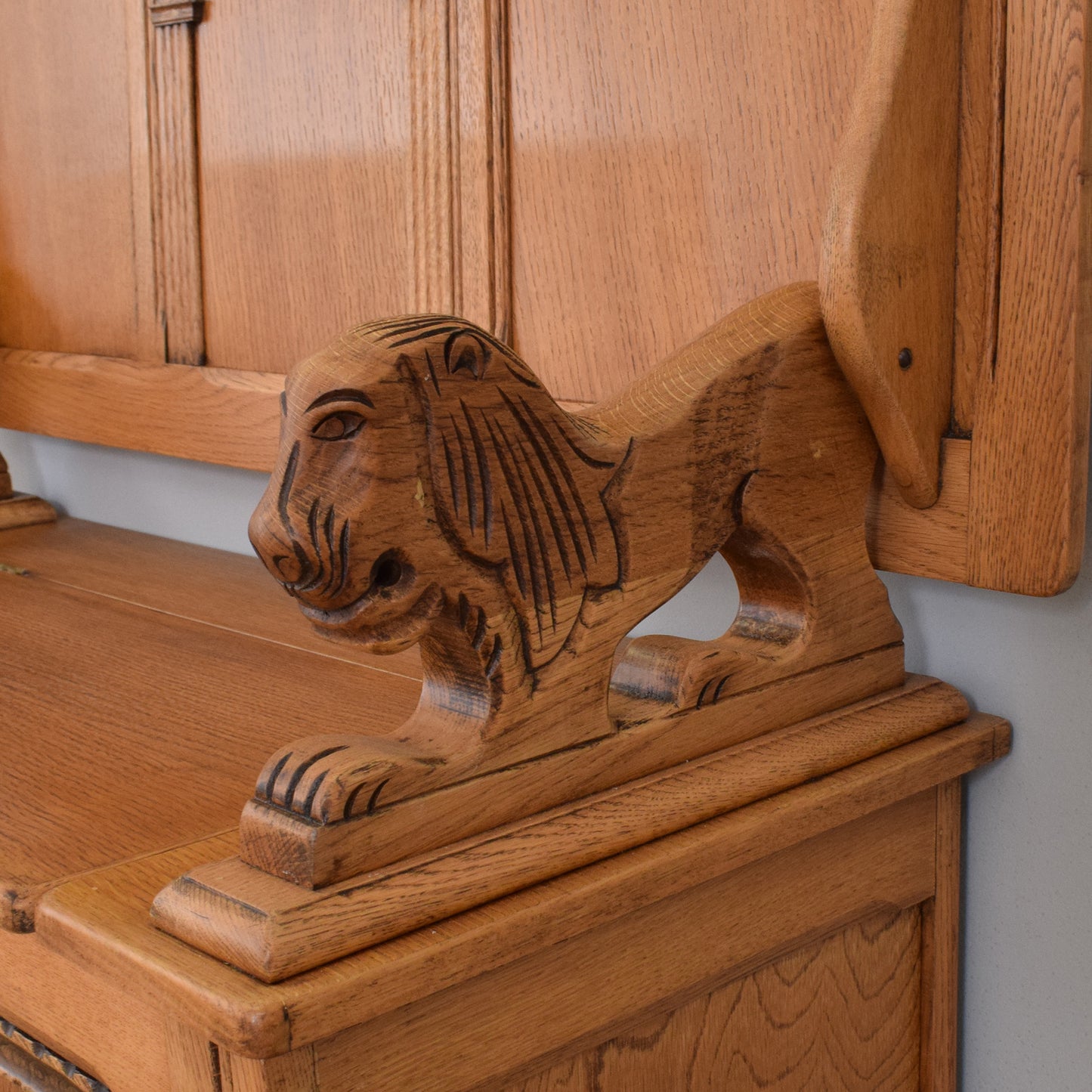 Refinished Oak Monks Bench