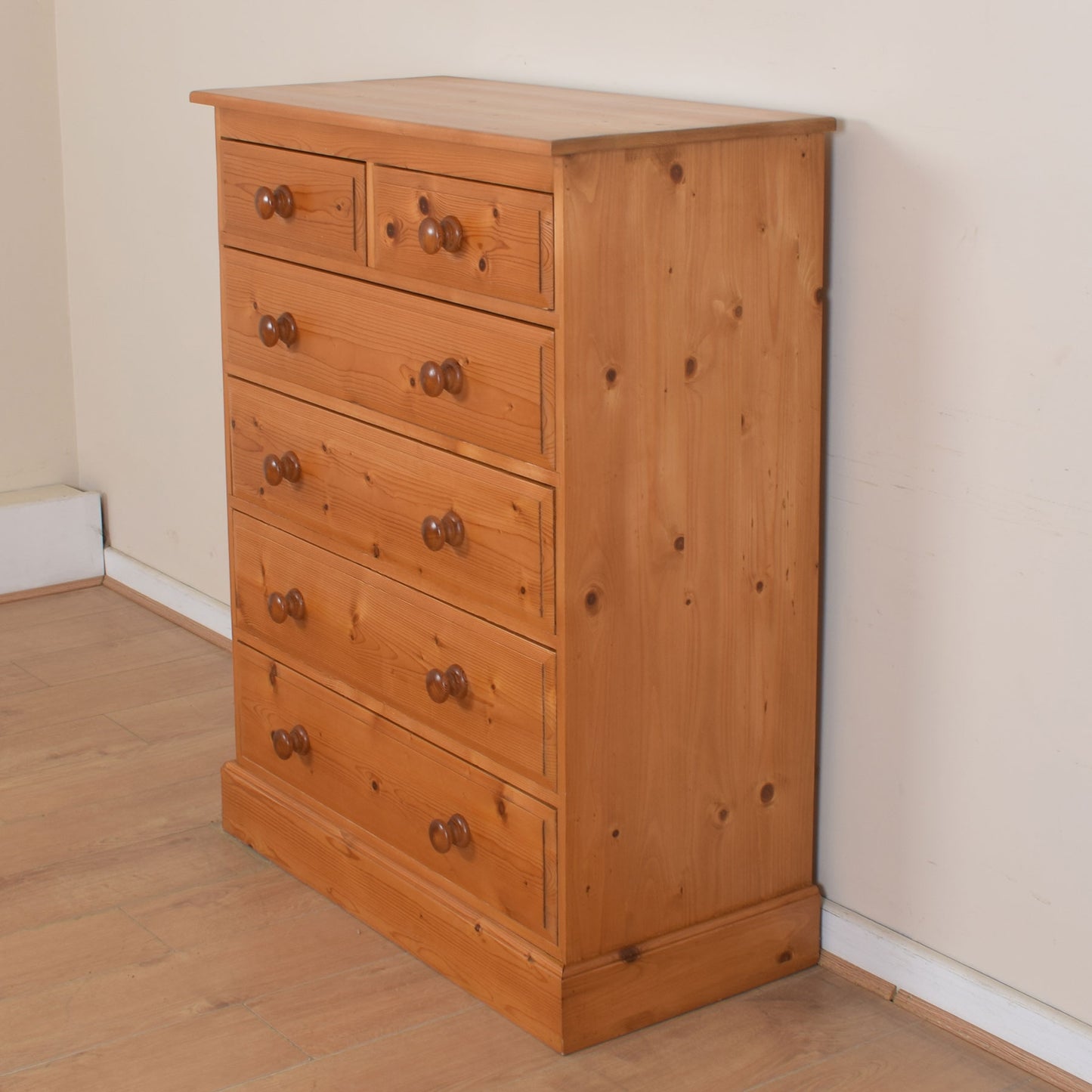 Solid Pine Chest Of Drawers.