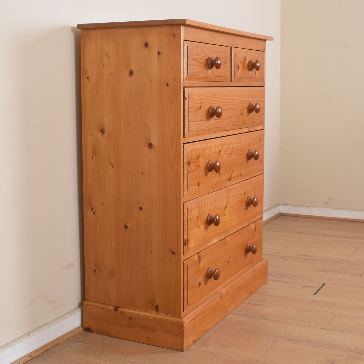 Solid Pine Chest Of Drawers.
