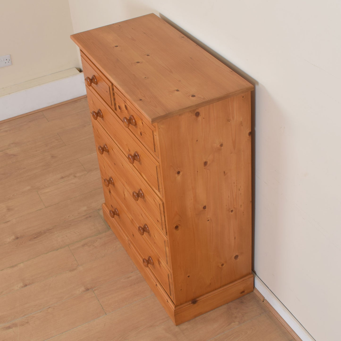 Solid Pine Chest Of Drawers.