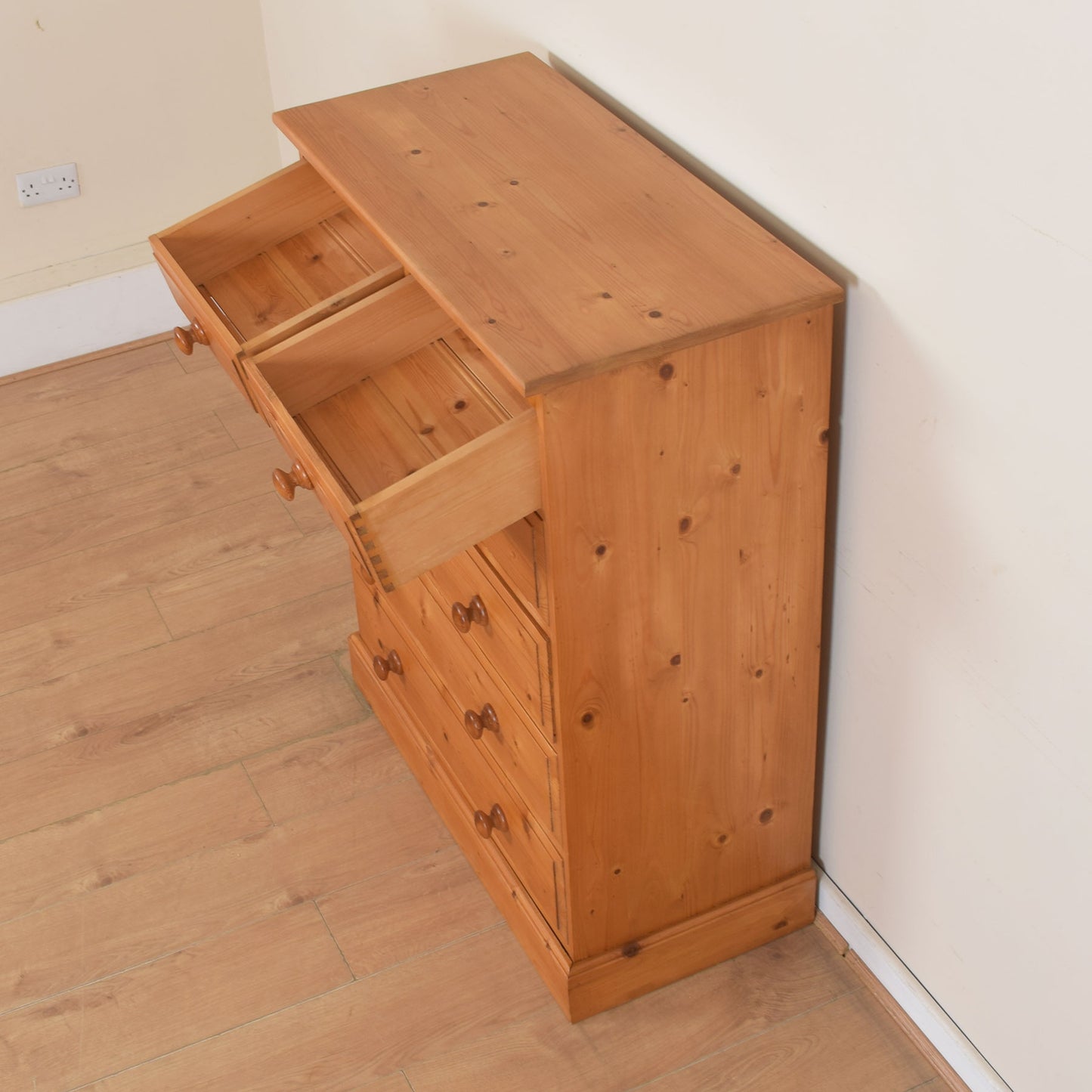 Solid Pine Chest Of Drawers.