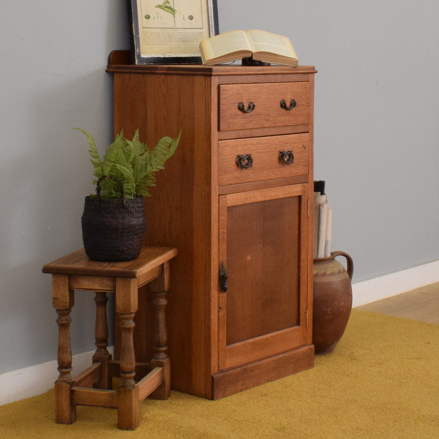 Small Oak Tallboy