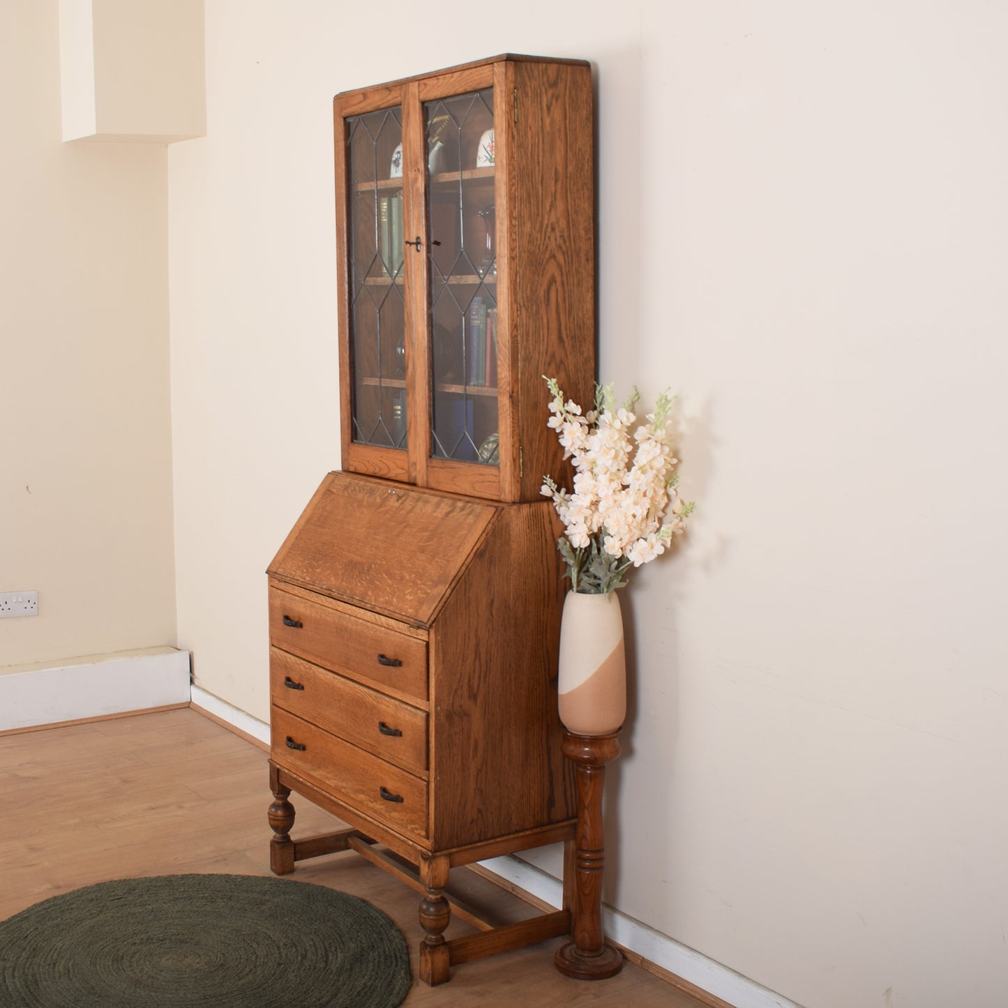 Glazed Bureau Bookcase