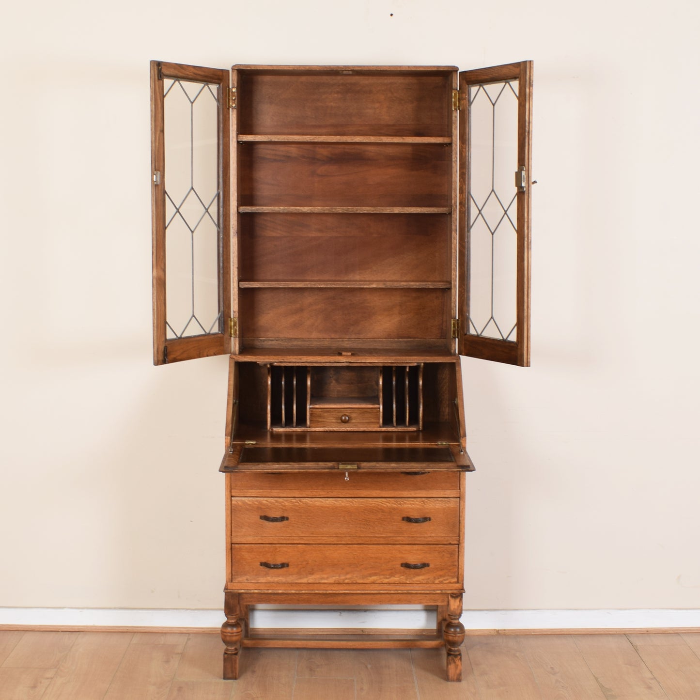 Glazed Bureau Bookcase