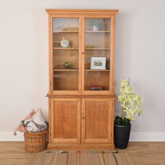 Large Robust Oak Display Cabinet
