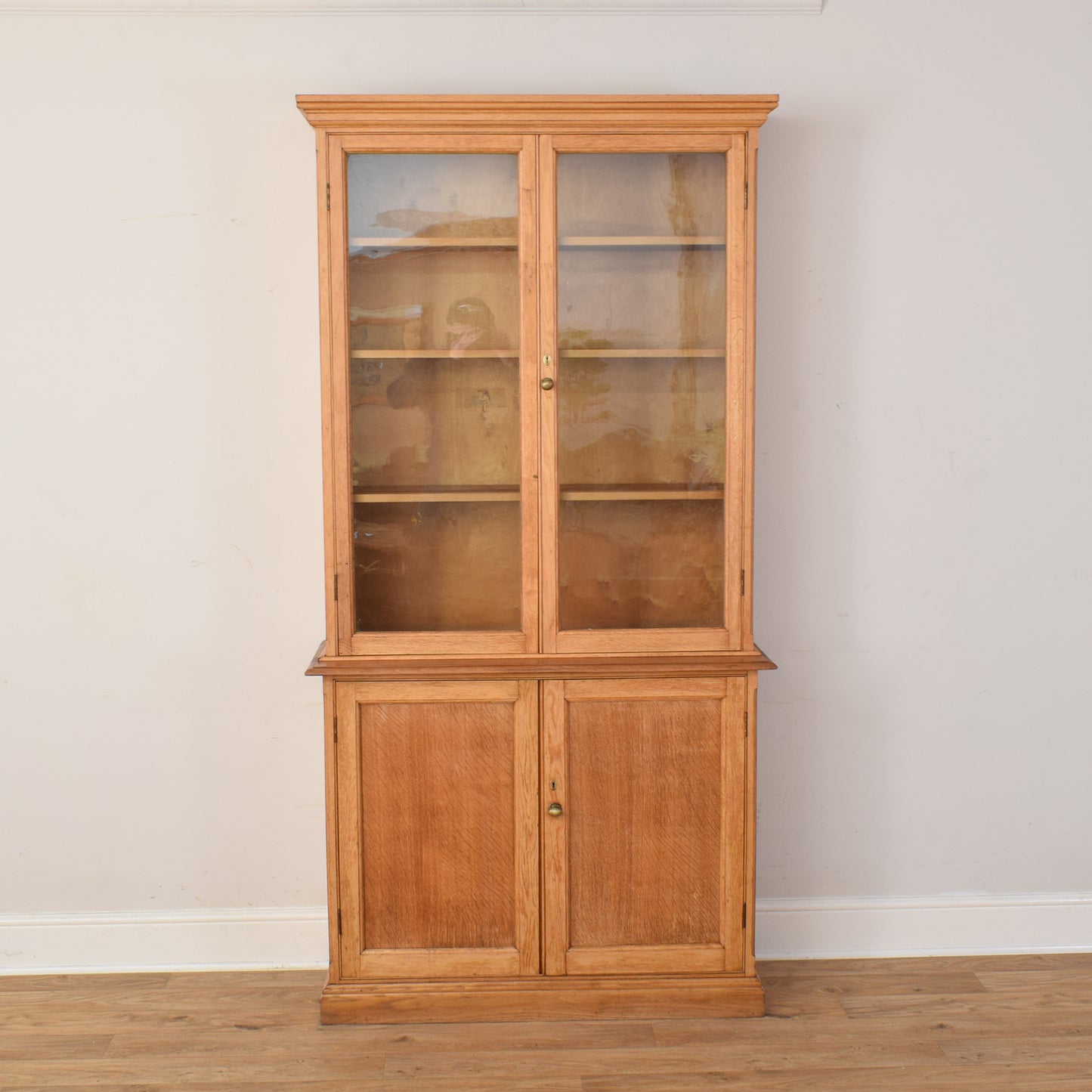 Large Robust Oak Display Cabinet