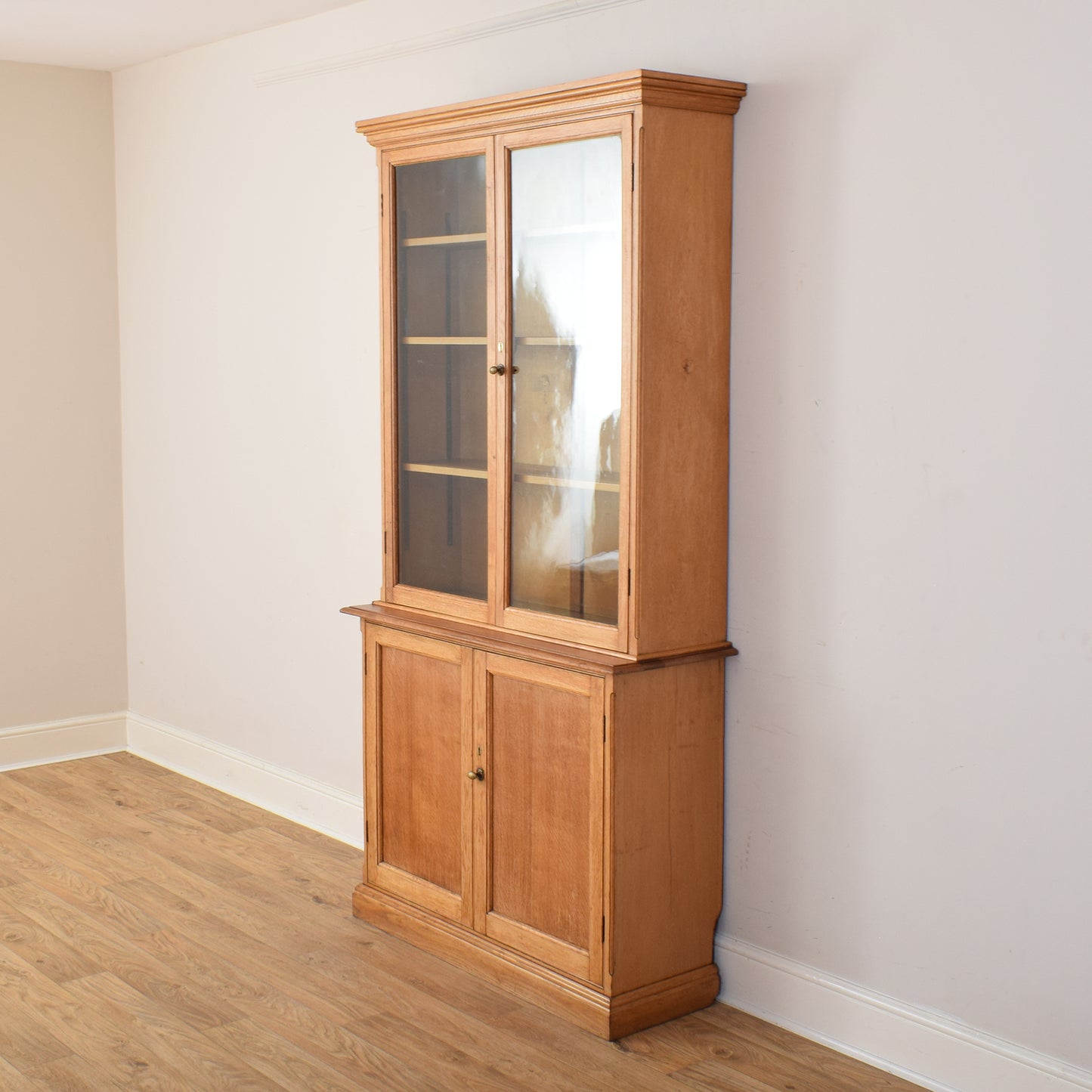 Large Robust Oak Display Cabinet