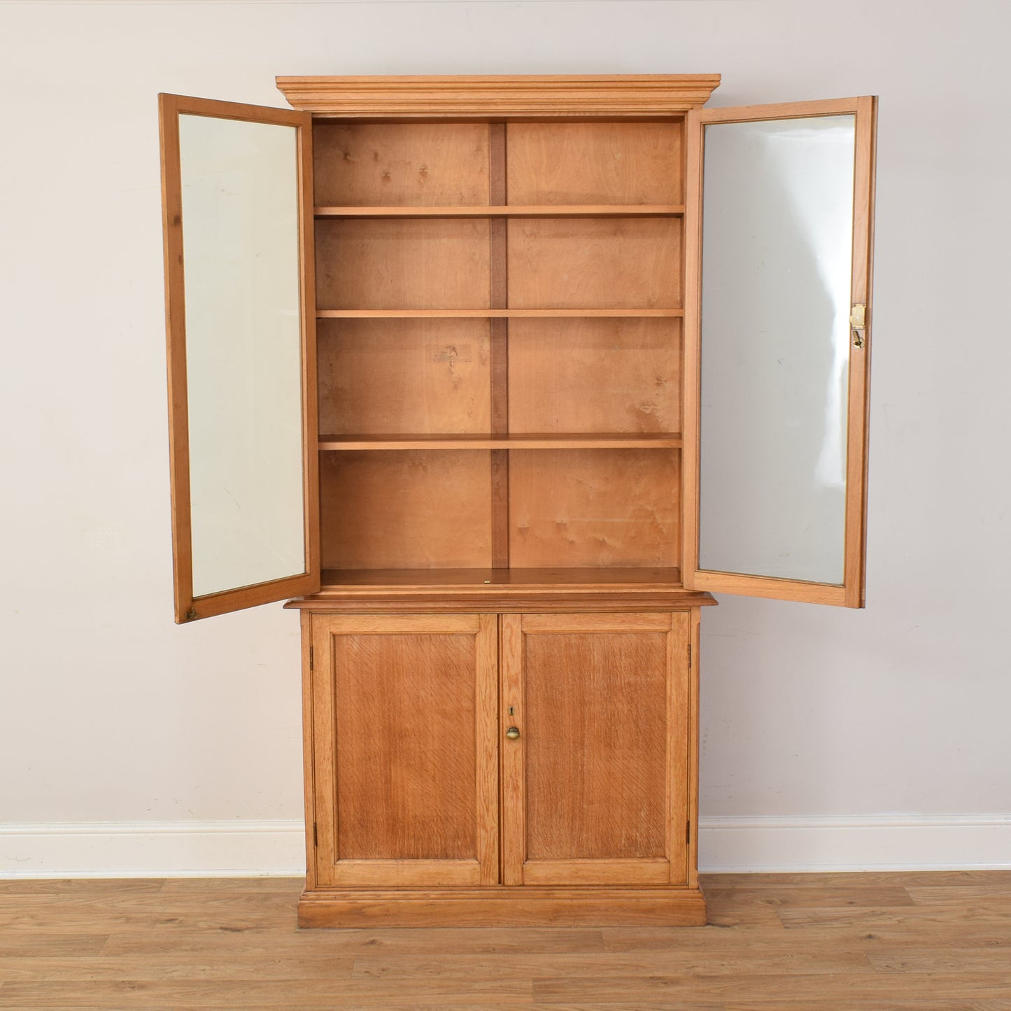Large Robust Oak Display Cabinet