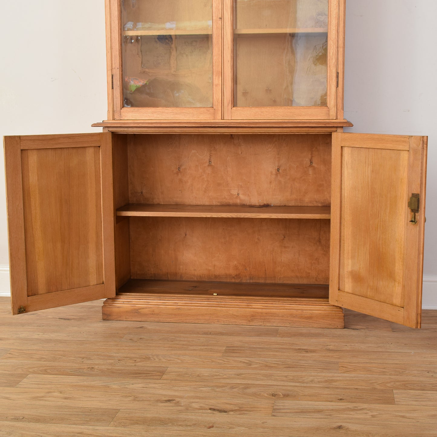 Large Robust Oak Display Cabinet
