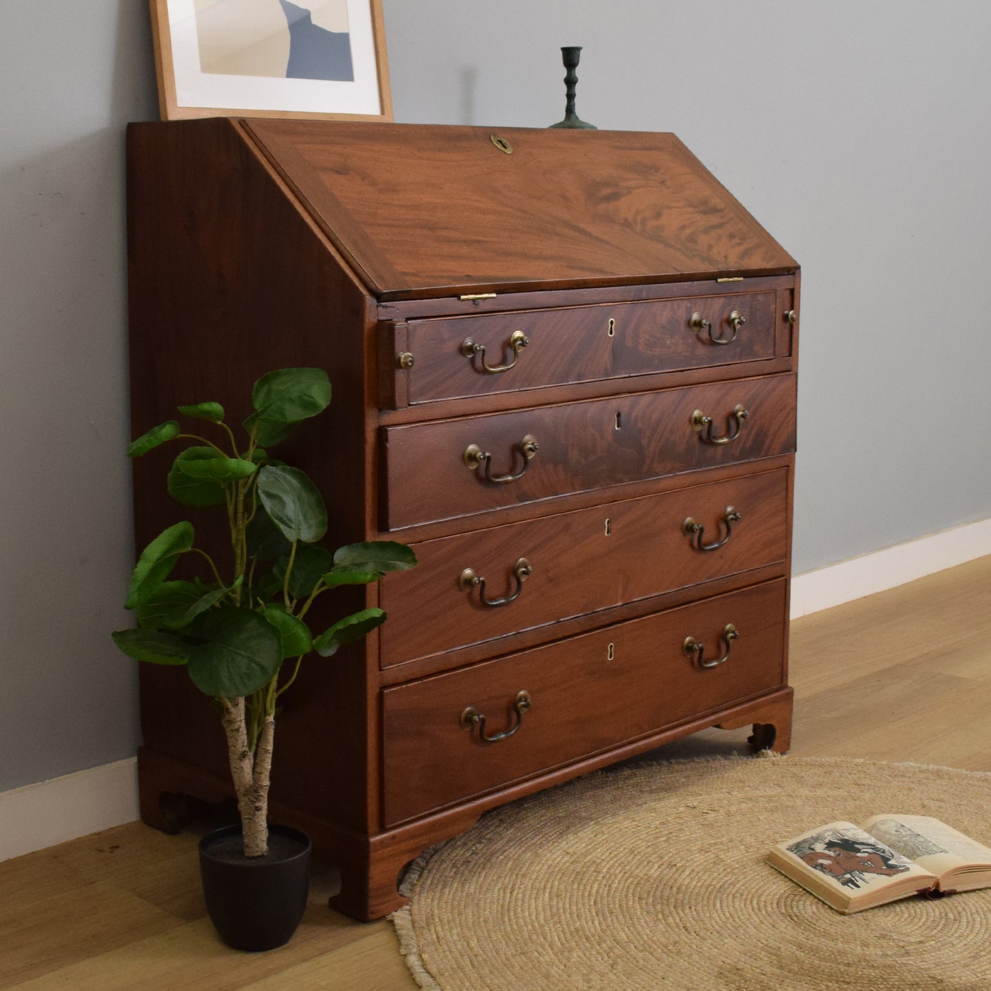 Large Georgian Mahogany Writing Bureau