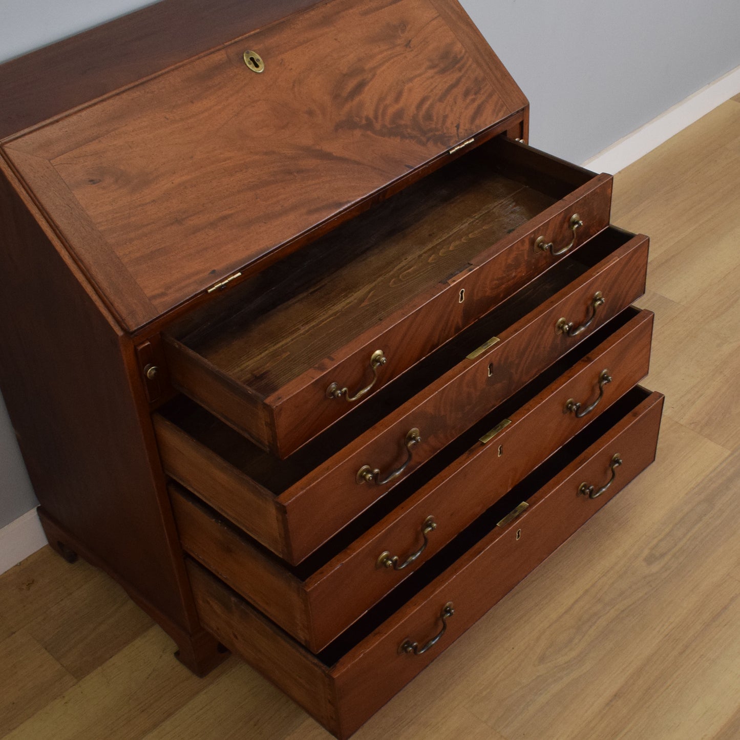 Large Georgian Mahogany Writing Bureau