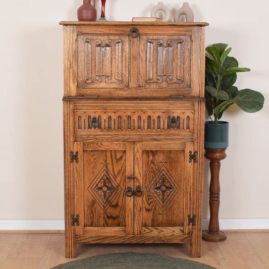 Jaycee Oak Drinks Cabinet
