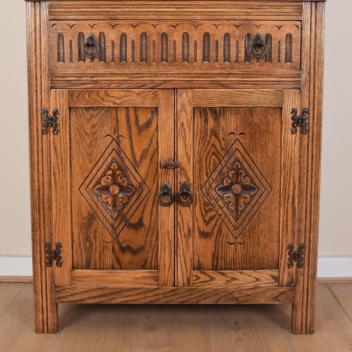 Jaycee Oak Drinks Cabinet