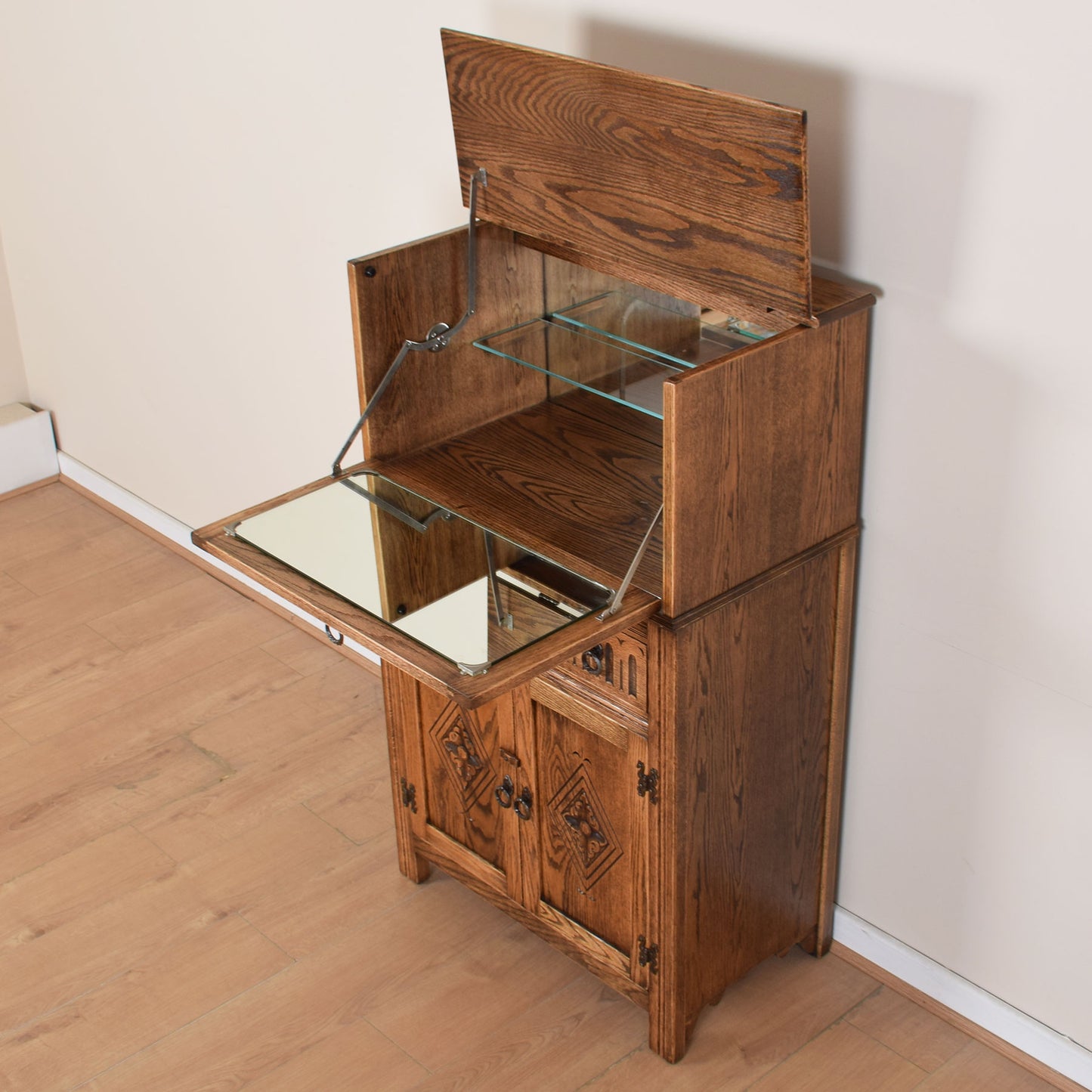 Jaycee Oak Drinks Cabinet