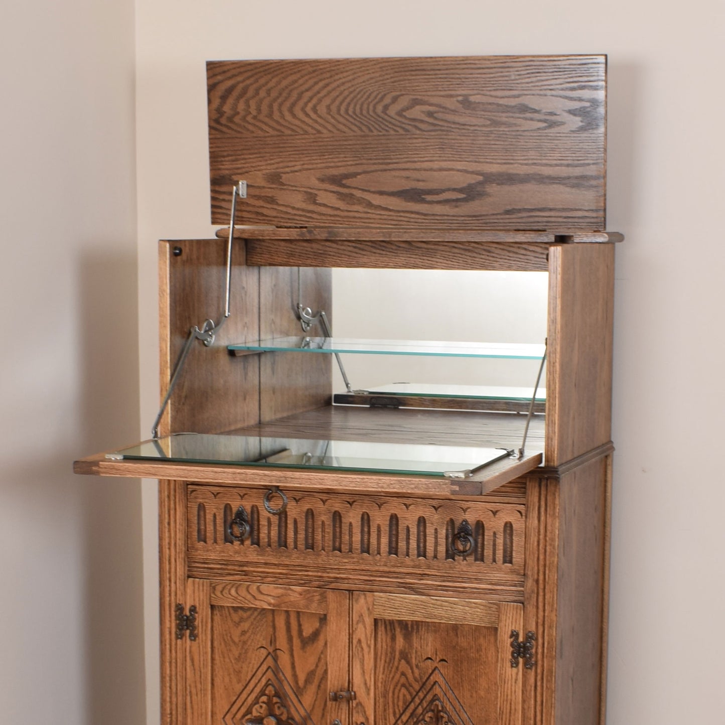 Jaycee Oak Drinks Cabinet