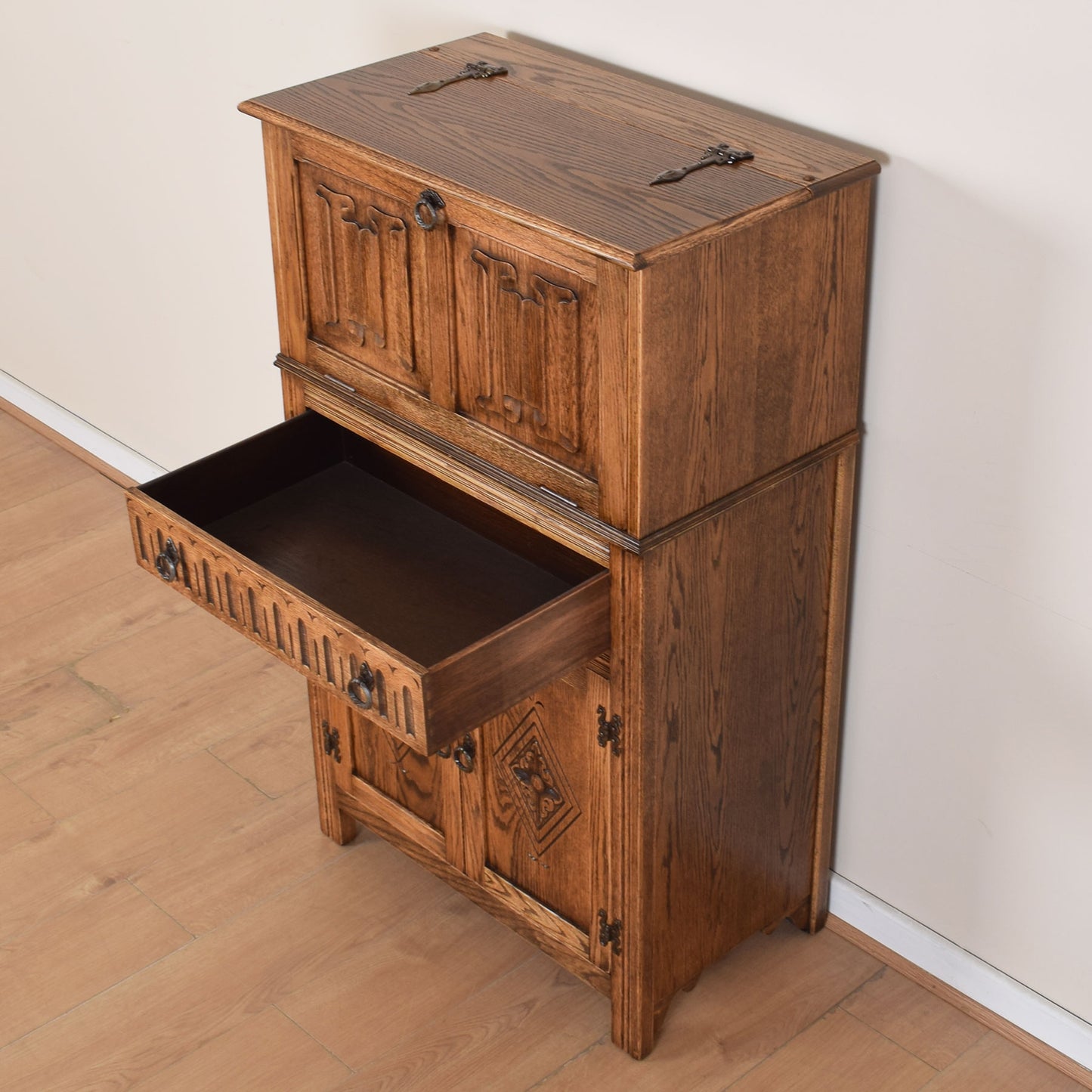 Jaycee Oak Drinks Cabinet